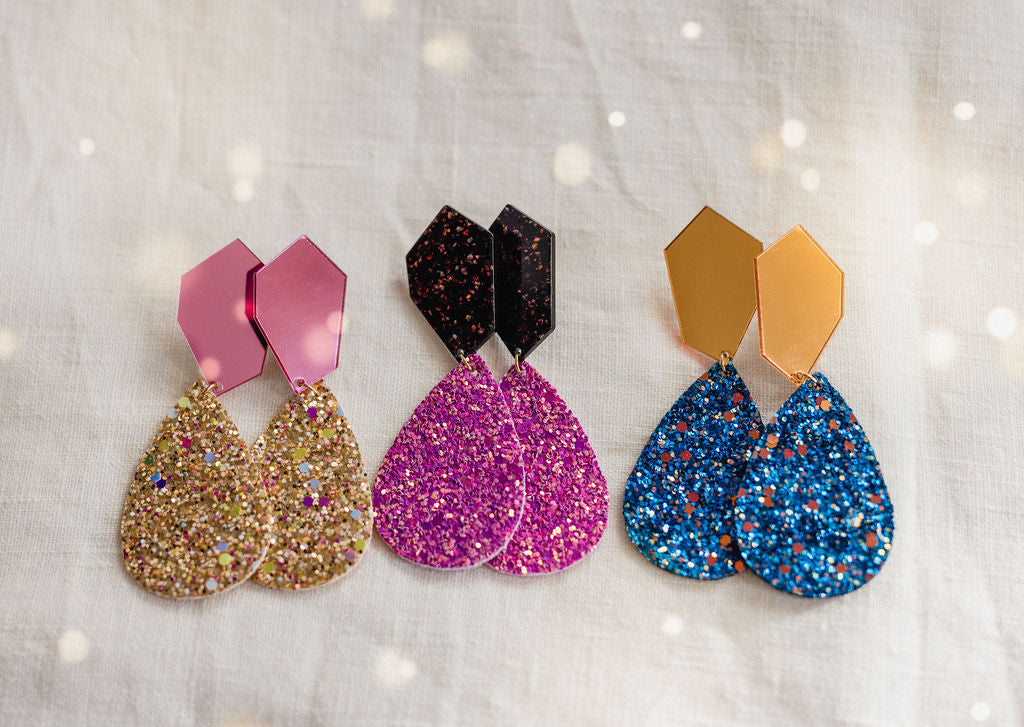 THE MARIAH ( Statement glitter drop earring’s)