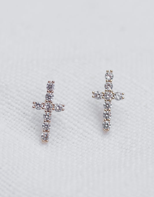 THE MILEY ( 18k Gold plated and Cubic Zirconia cross)