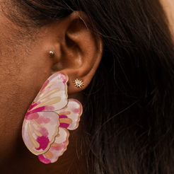 butterfly wing statement earring