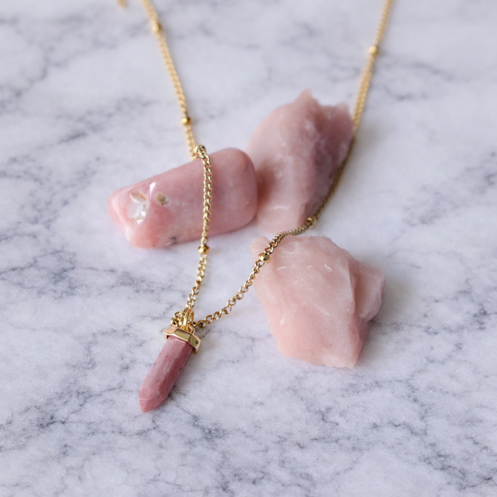 THE HEARTWOOD - Redwood Gemstone Pendant Necklace