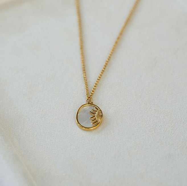 Pearl Sun Pendant Necklace - THE AURORA