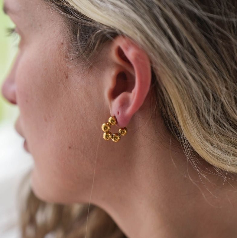 Beaded Hoop Earrings - THE LENA