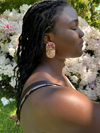 THE EVELYN - Marbled Multicolour Statement Earrings