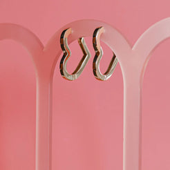 heart shaped gold hoop earrings