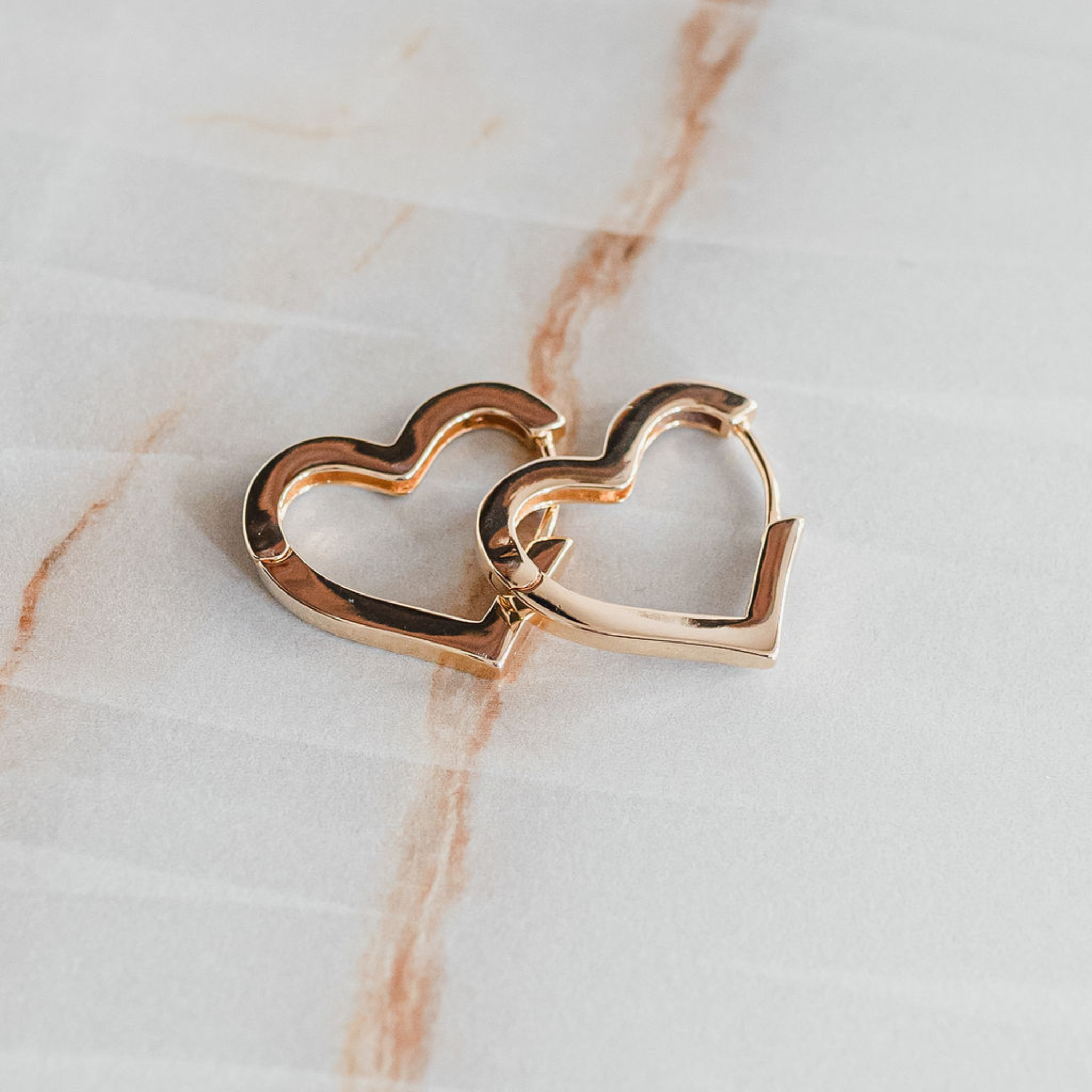 I HEART YOU XL - Heart Shaped Gold Hoops