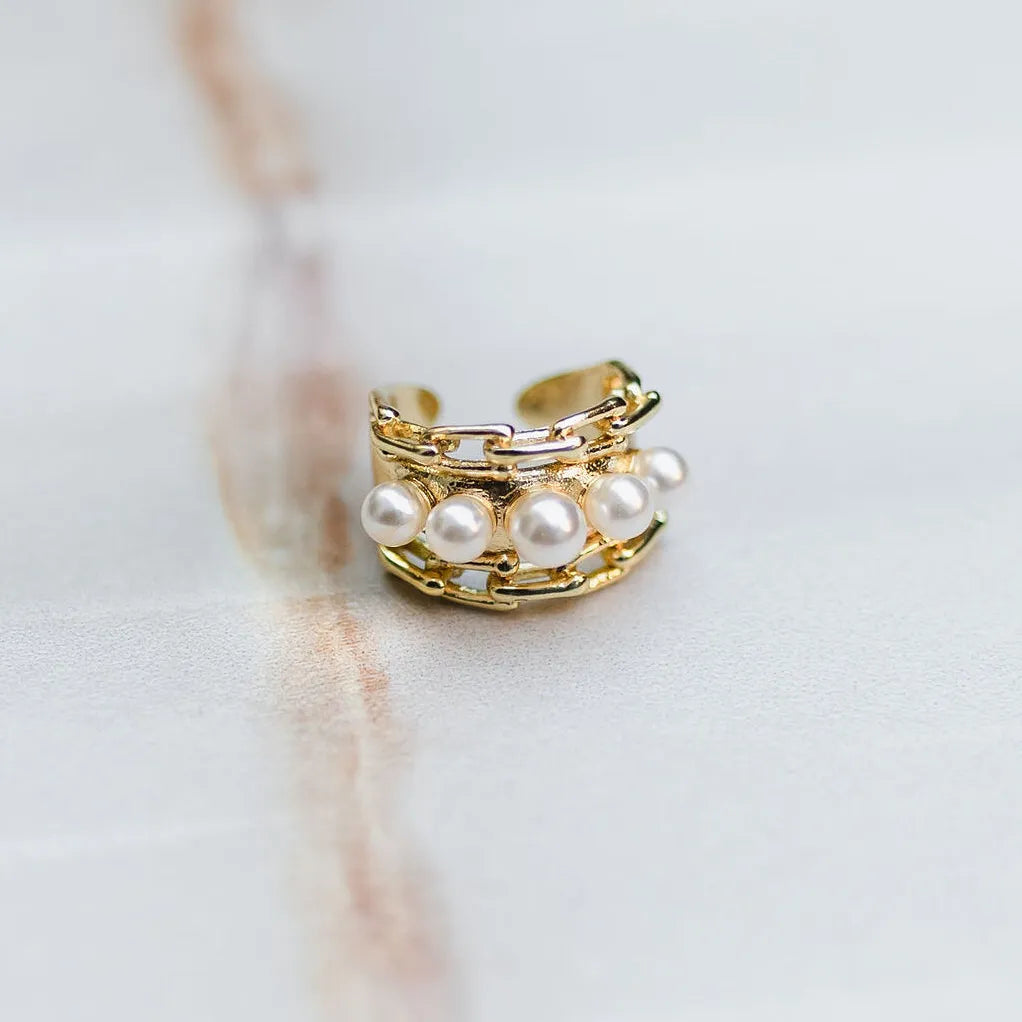 PEARL CUFF - 18k Gold Plated and Pearl Cuff