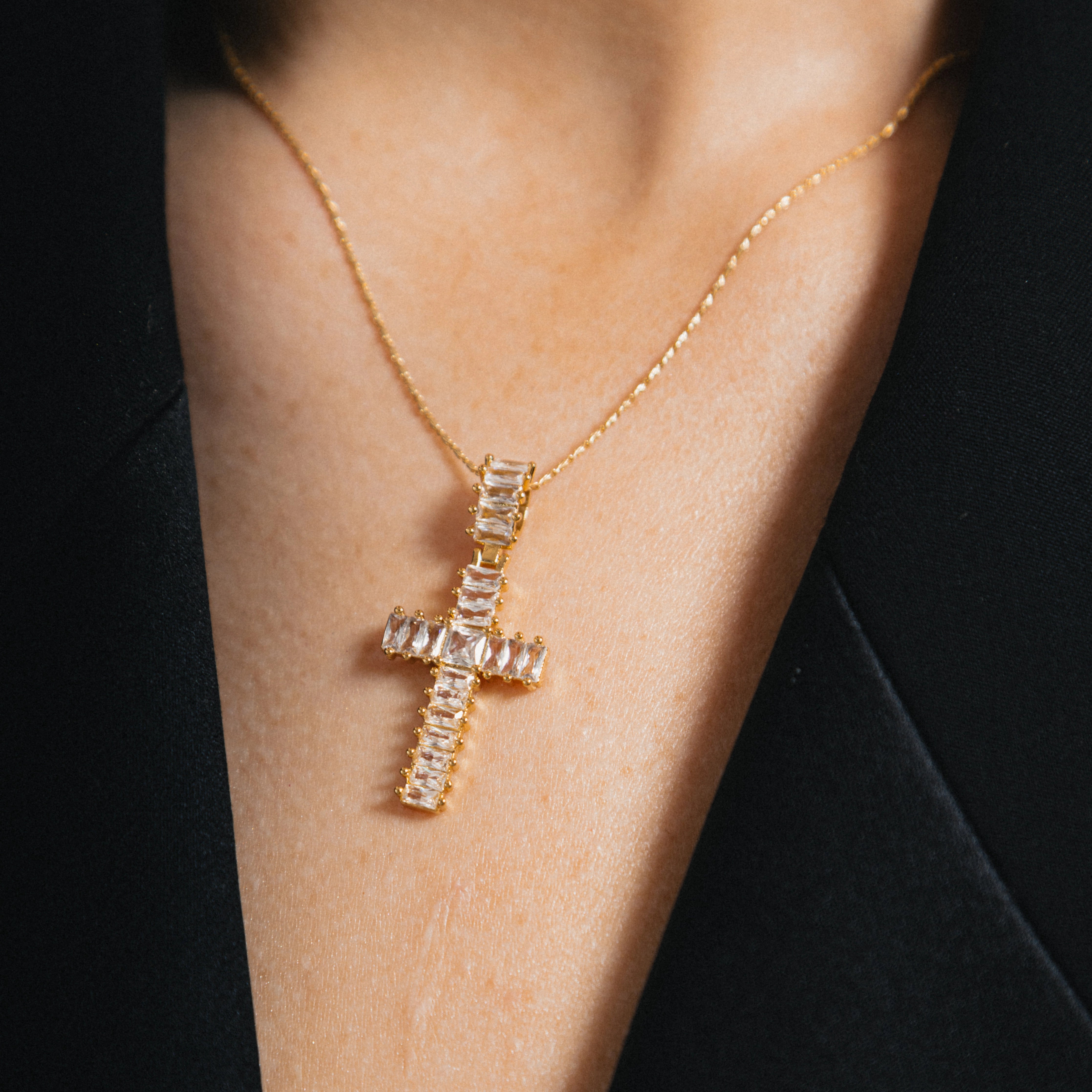 THE TRINITY NECKLACE - Cubic Zirconia Cross