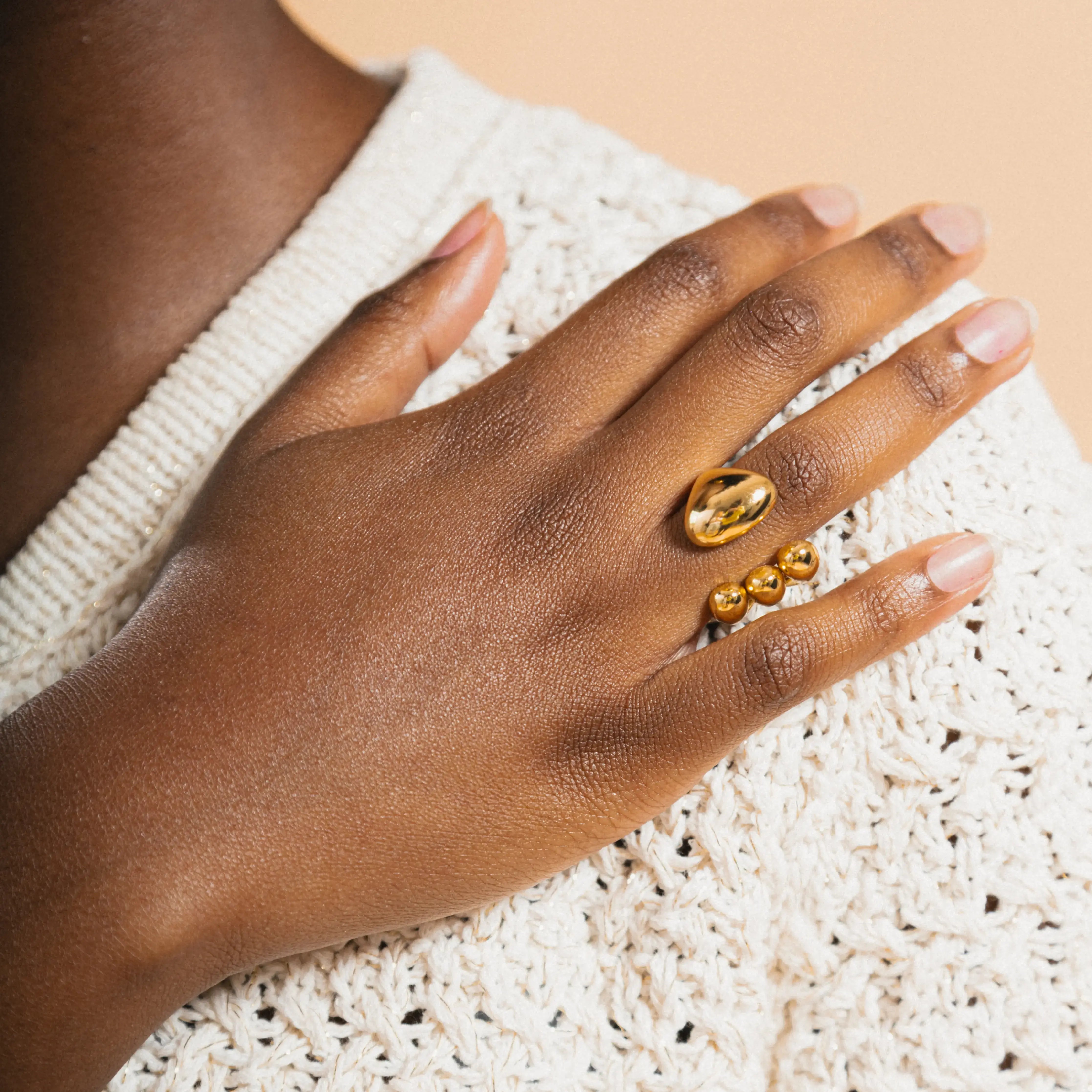 THE AMY RING - Gold Statement Open Ring