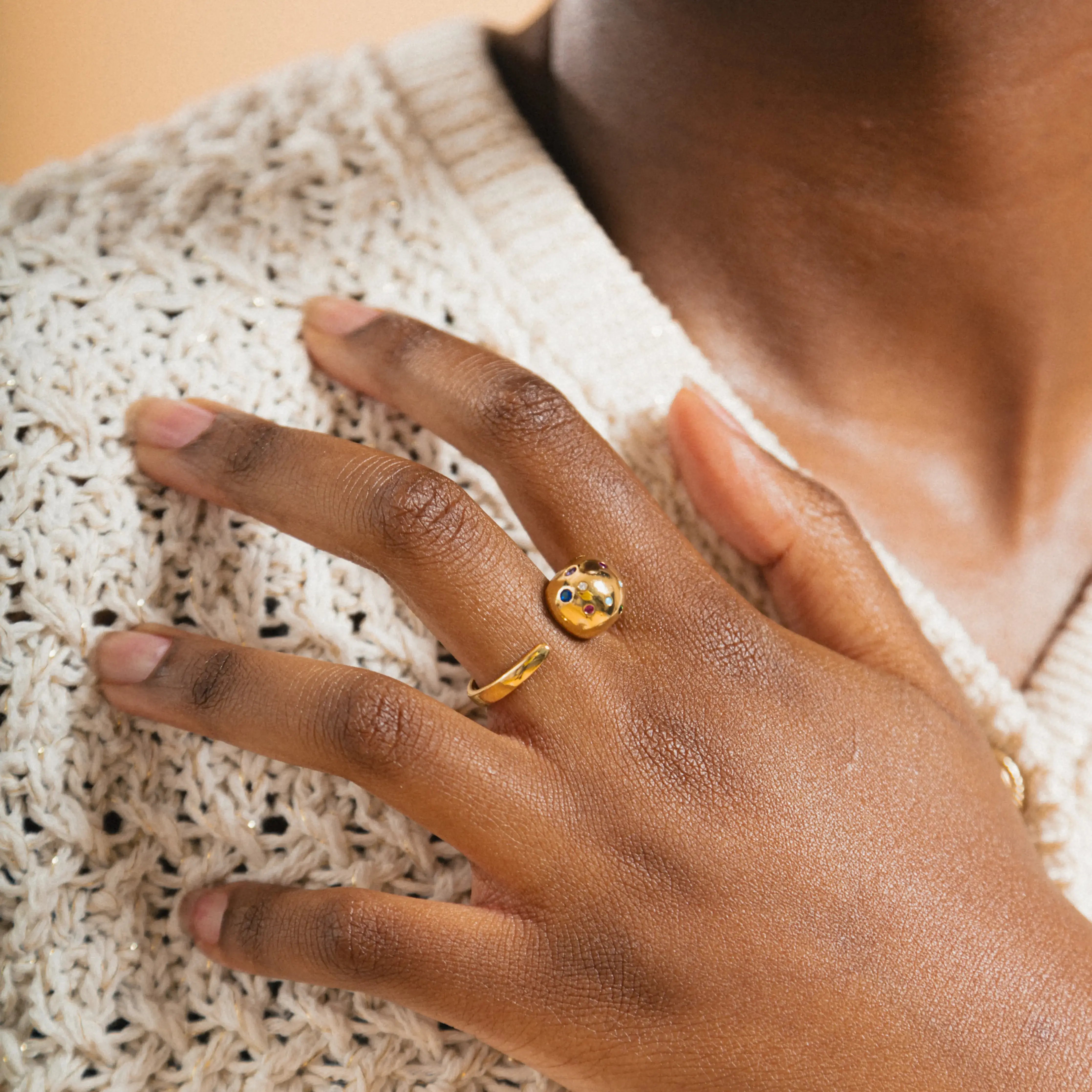 THE GINA RING- Colourful Cubic Zirconia statement ring