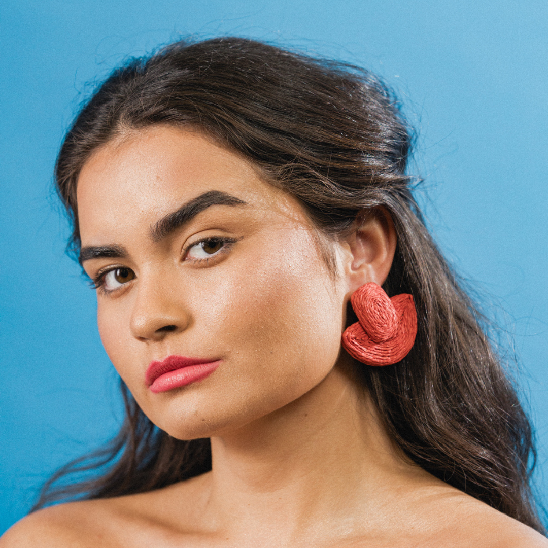 geometric raffia earrings 