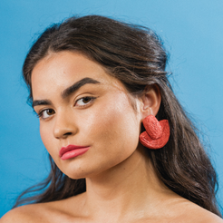 geometric raffia earrings 