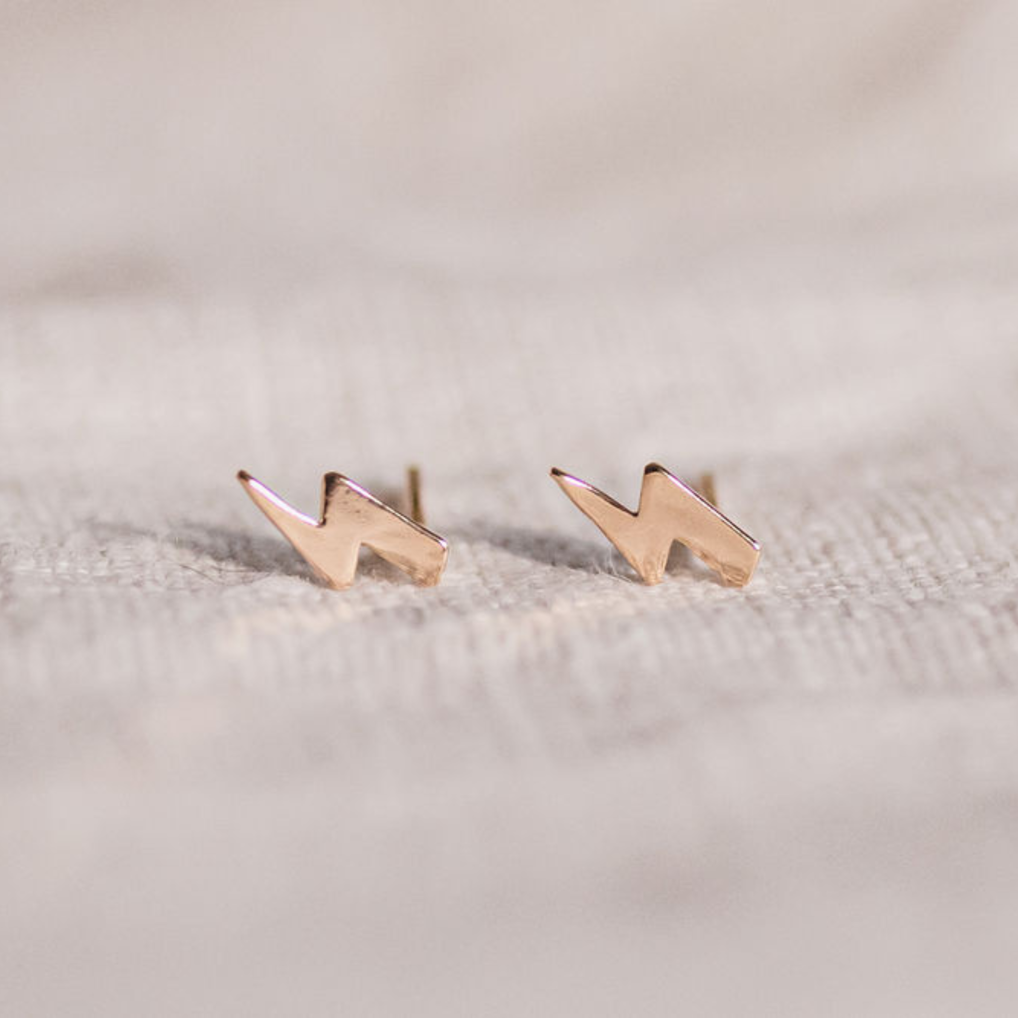 THE LIGHTNING BOLT - 18K Gold Plated Lightning Bolt Stud