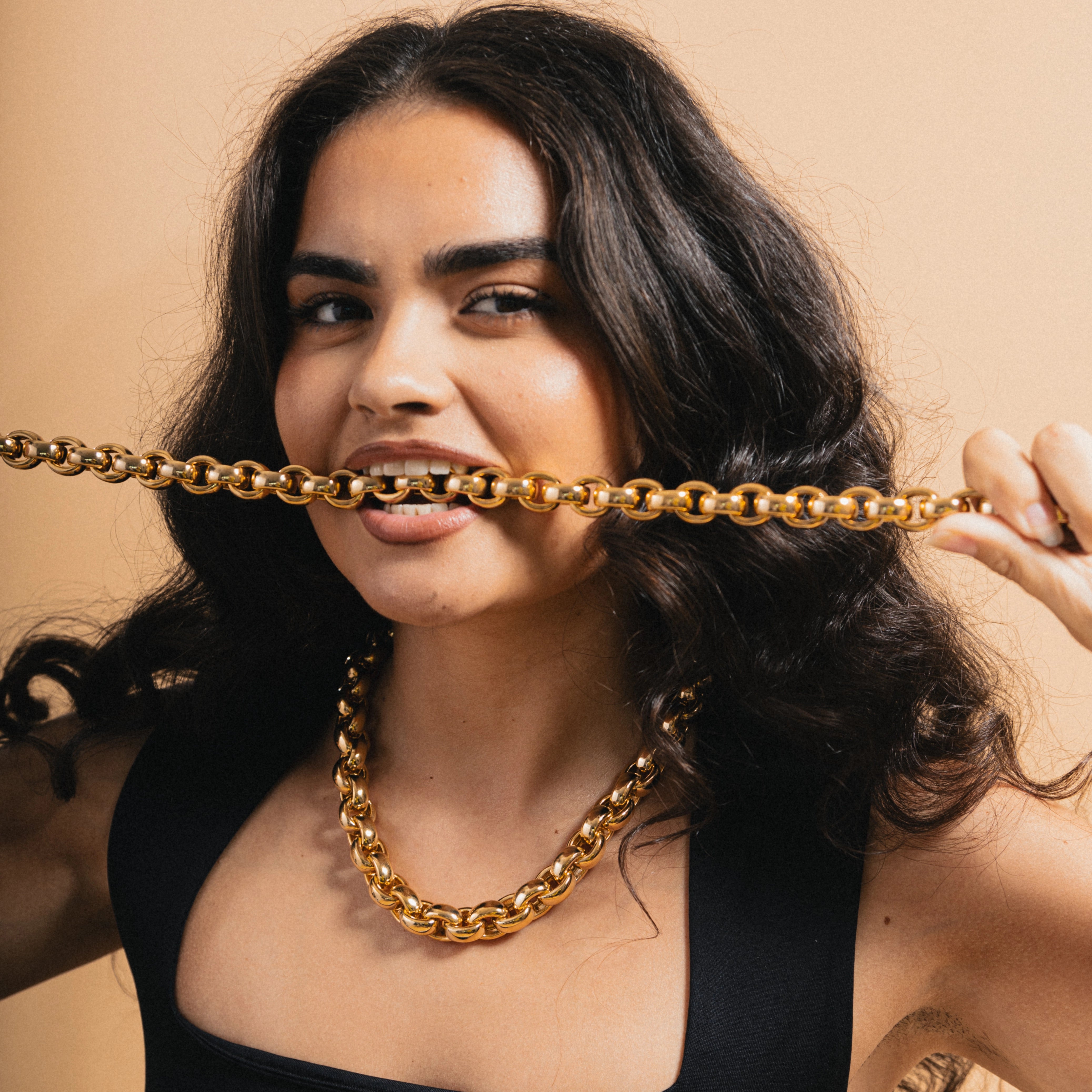 THE VALERIE NECKLACE - Rolo chunky gold necklace