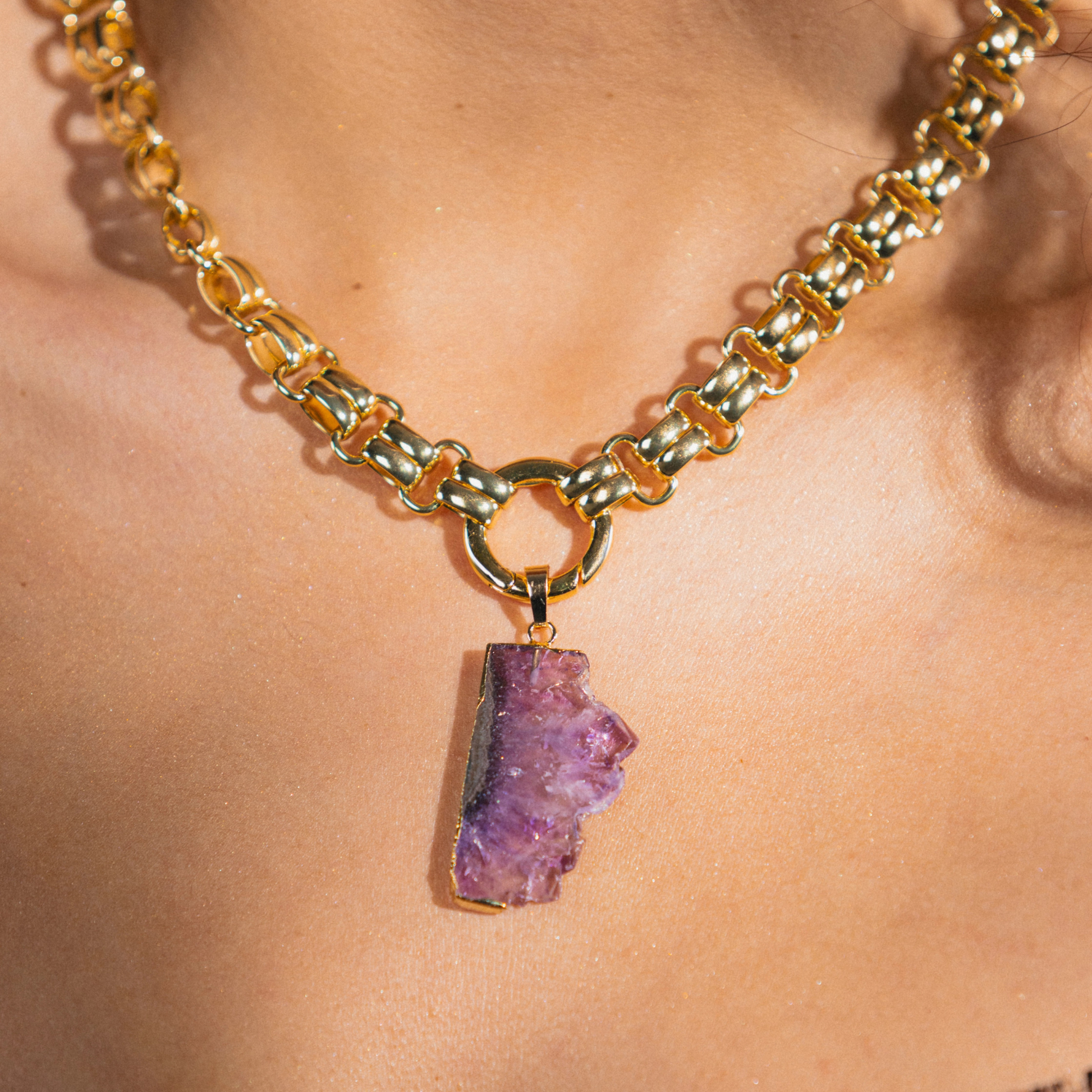 amethyst_pendant on chunky gold necklace 