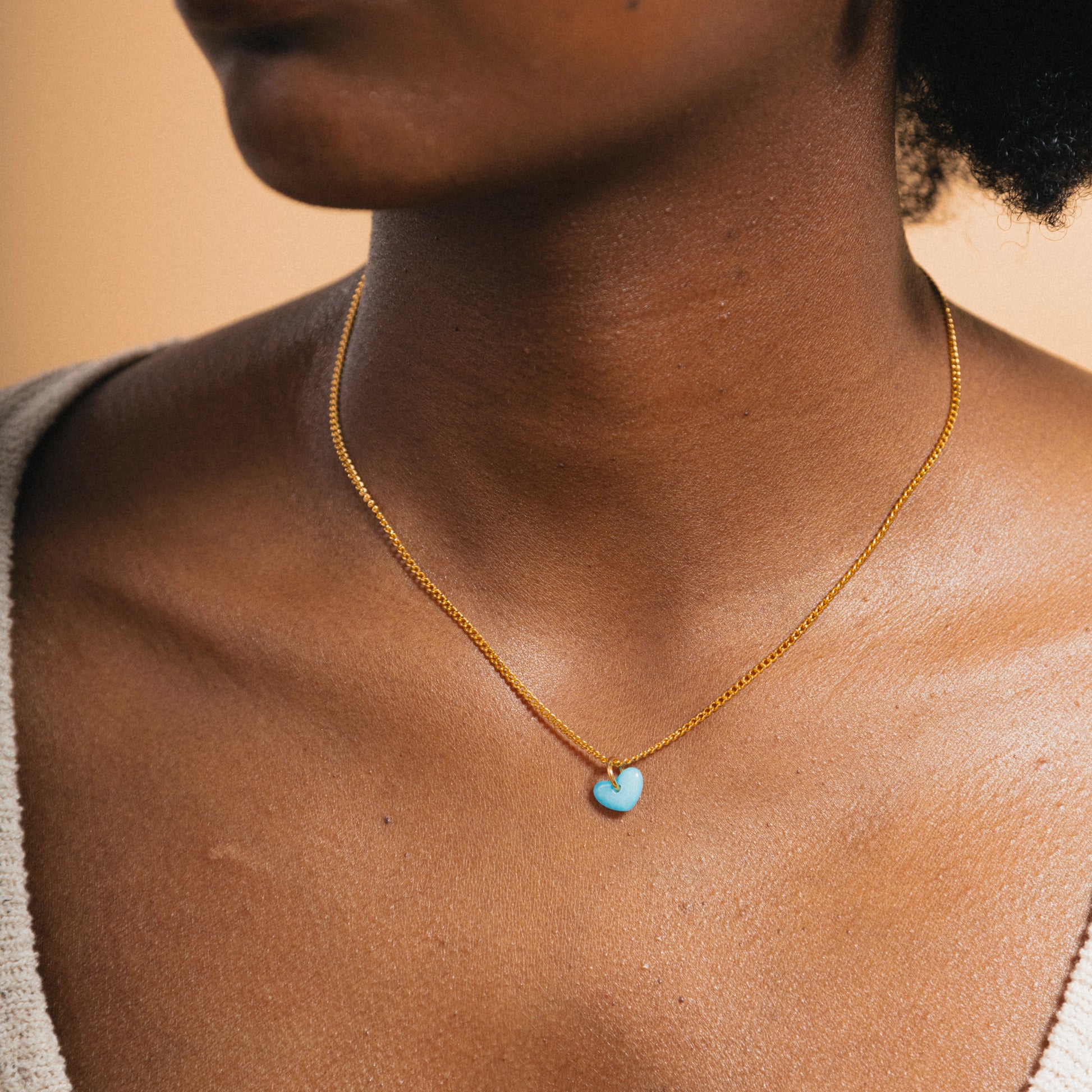 blue gemstone heart necklace 