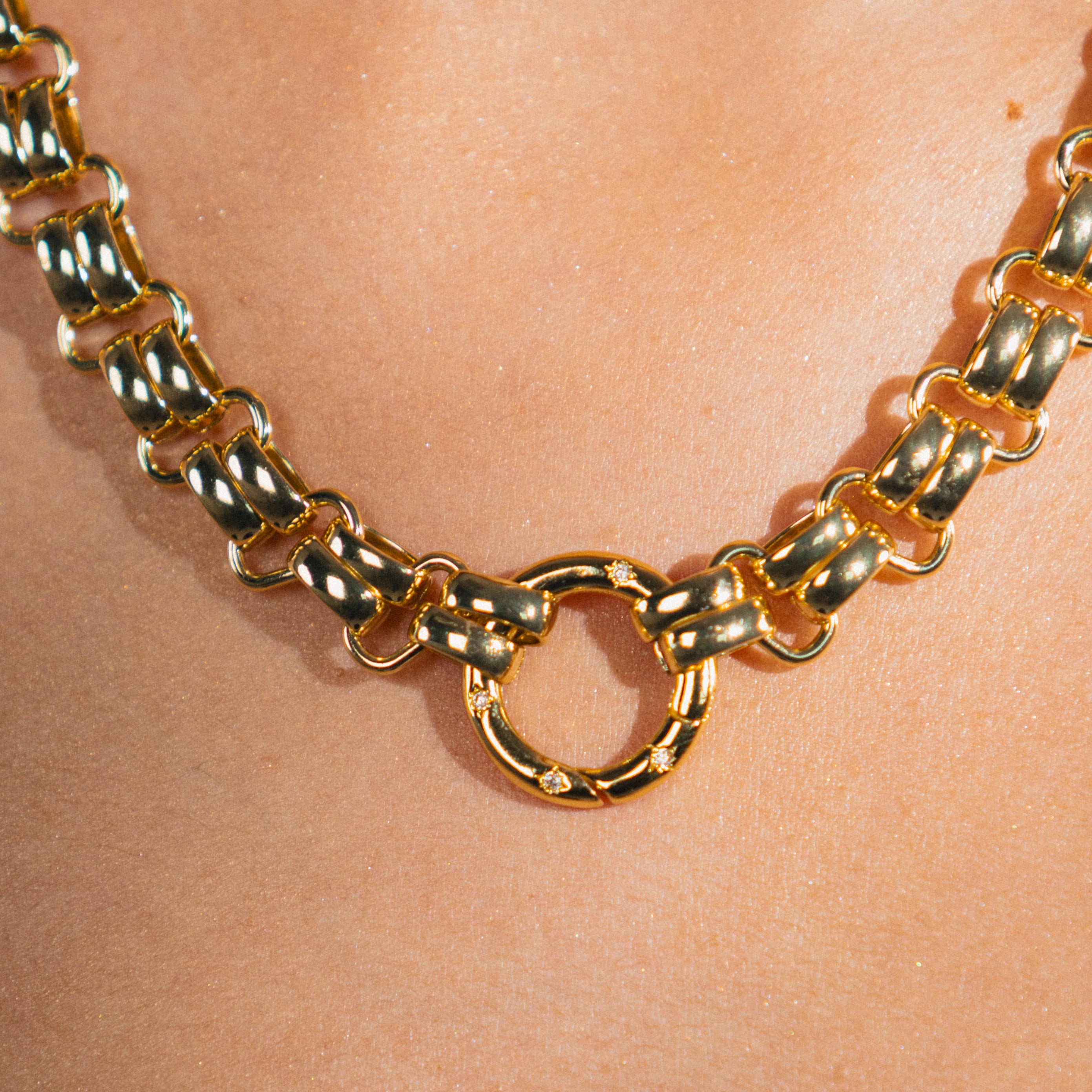 chunky gold necklace for charm pendants 