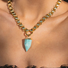 THE MABEL HARMONY - The Mabel necklace with pointed Amazonite pendant
