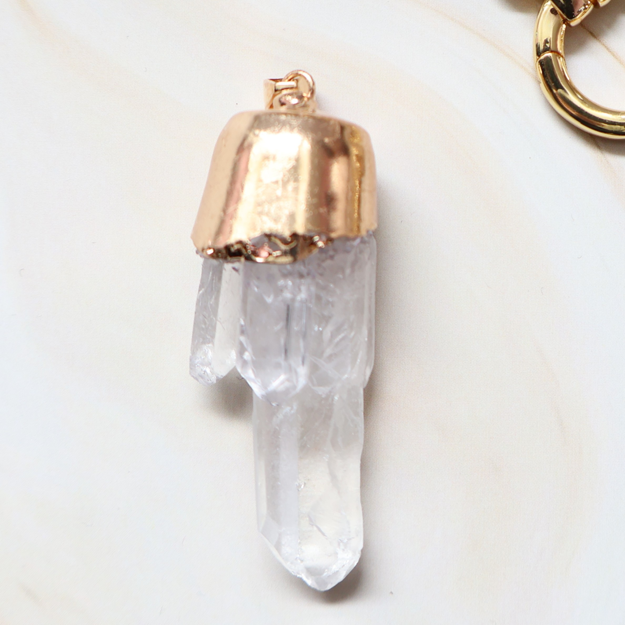 clear quartz necklace pendant
