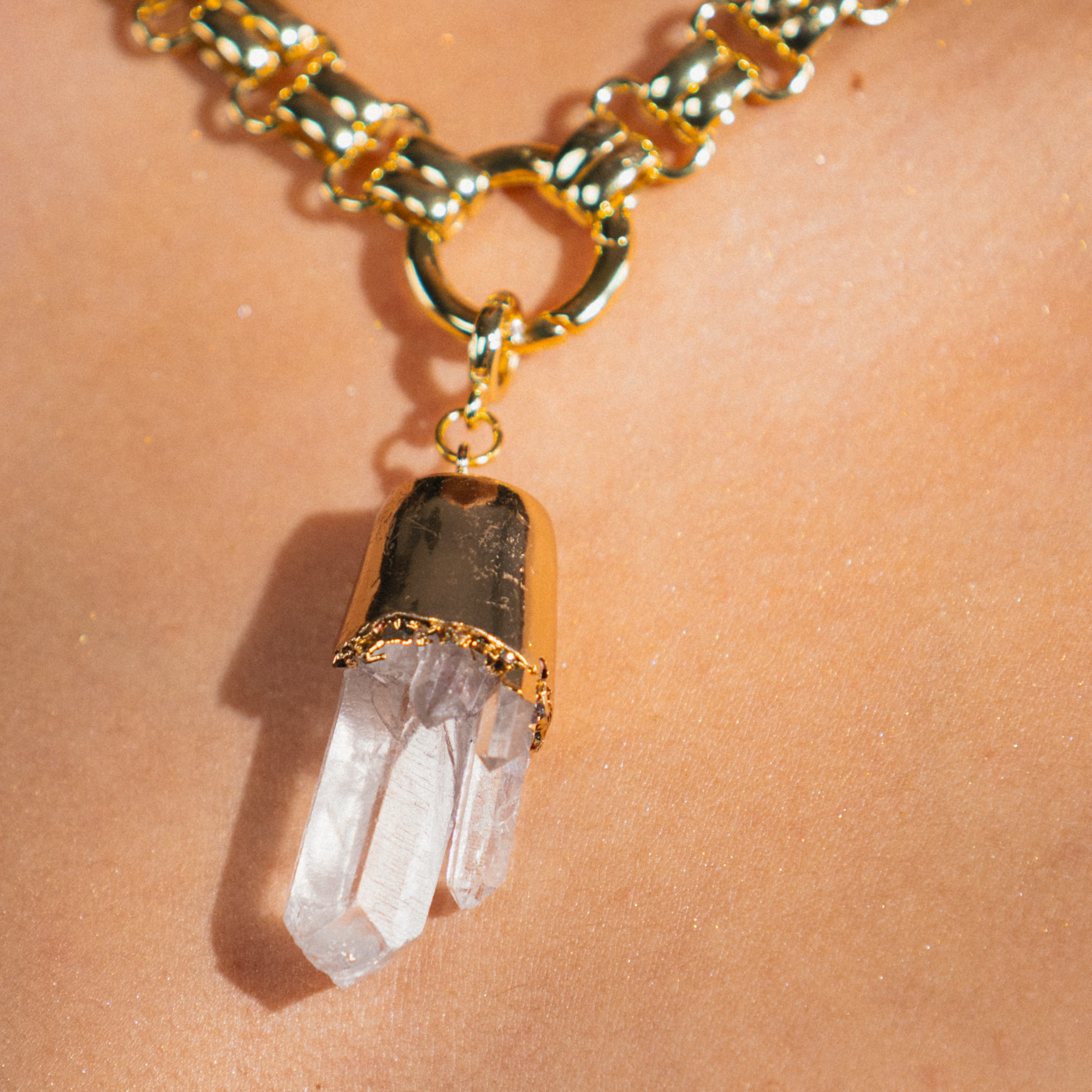 clear quartz necklace pendant