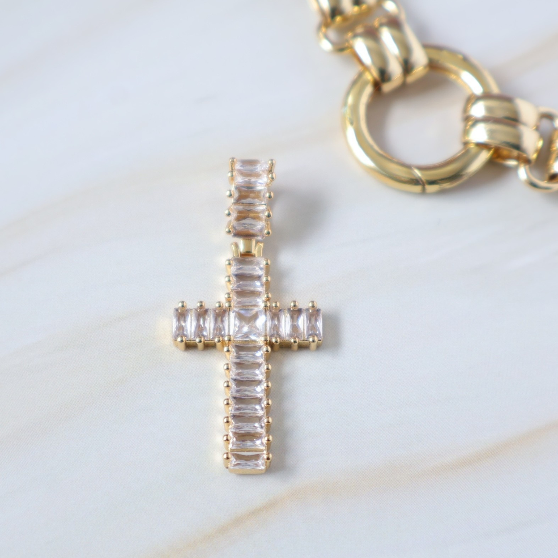 cubic zirconia cross necklace pendant 