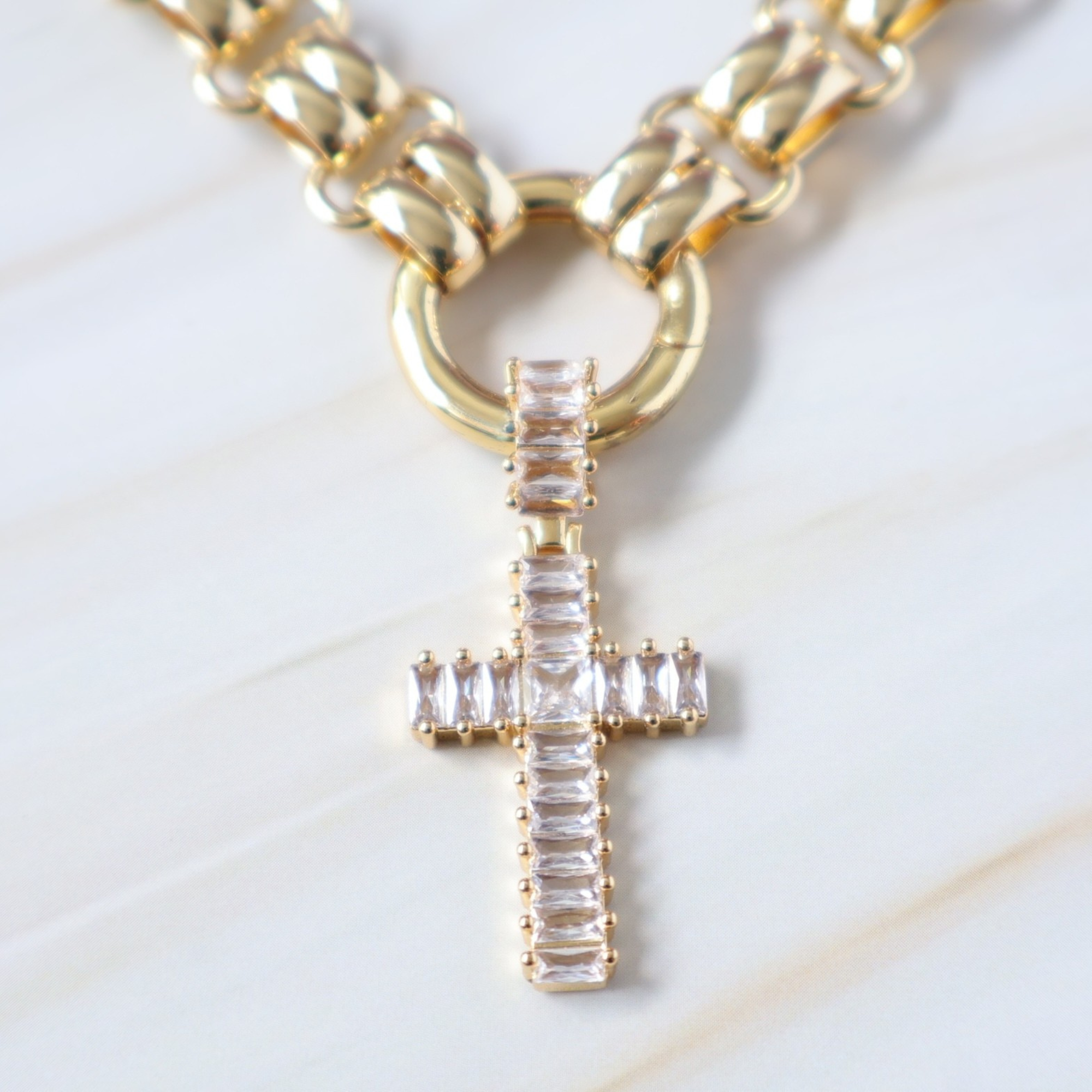 cubic zirconia cross necklace pendant 