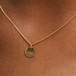 disc love pendant gold necklace 