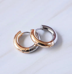 gold and silver chunky hoops