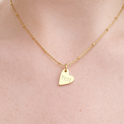 gold necklace with 11:11 heart pendant 