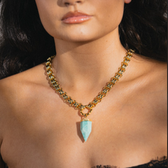 THE MABEL HARMONY - The Mabel necklace with pointed Amazonite pendant