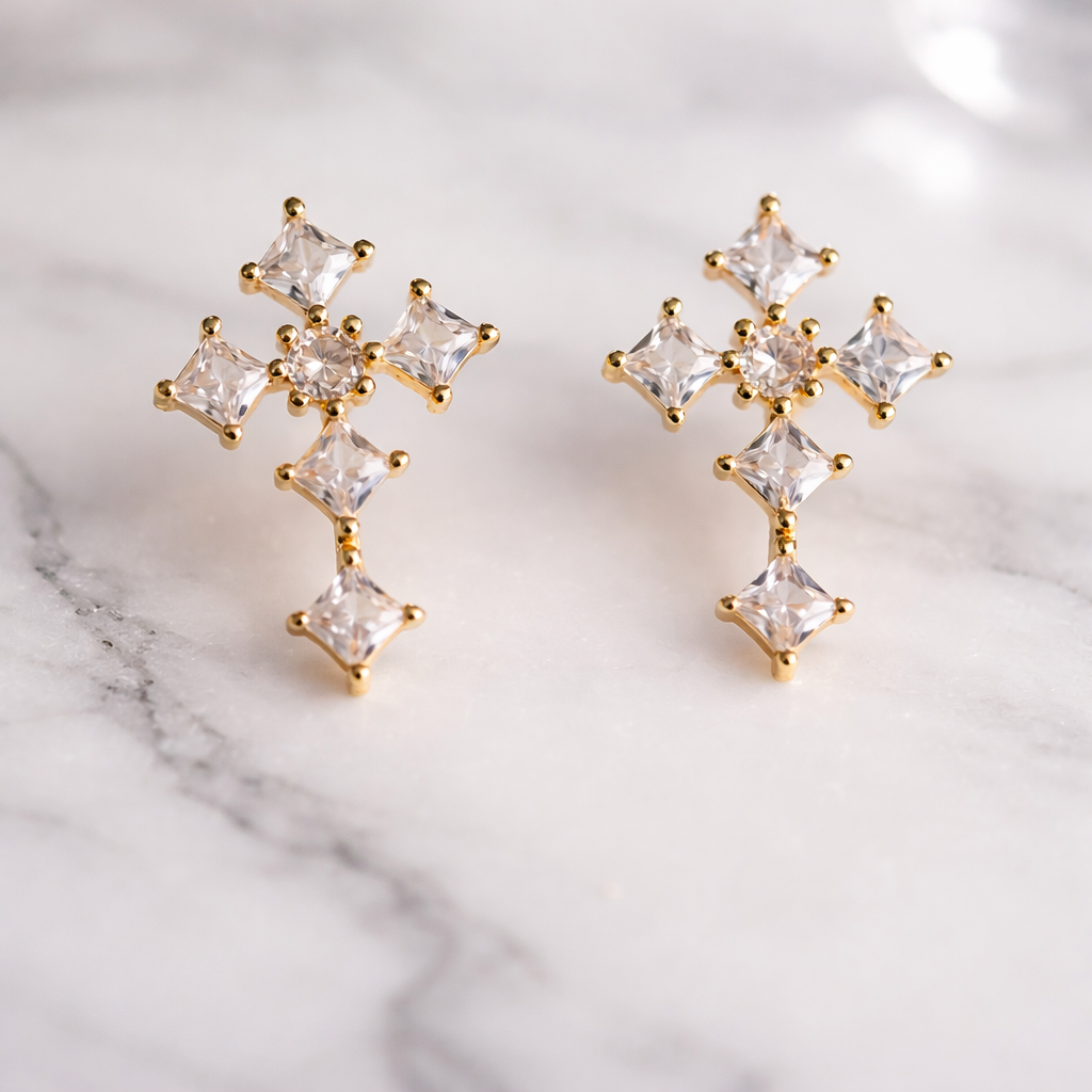 cross stud earrings 
