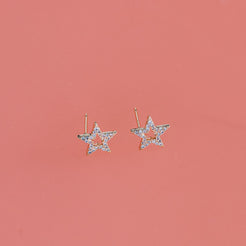 gold star studs with cz