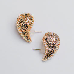 gold teardrop earrings with star detail 