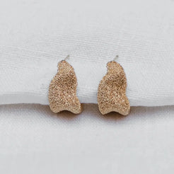 gold textured drop earrings 