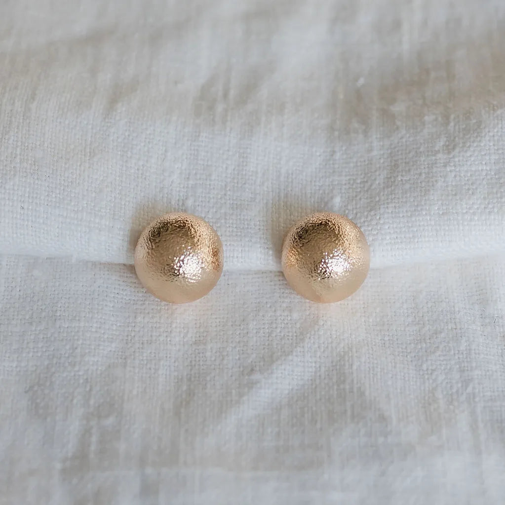 Gold textured ball earrings