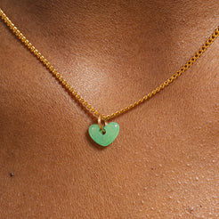 green gemstone heart necklace 