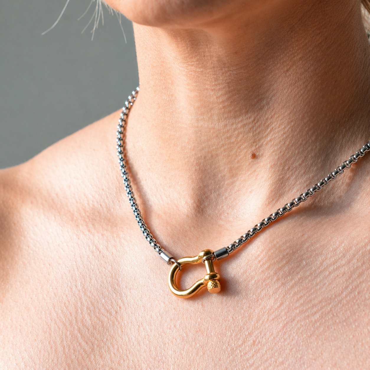 Toggle Clasp Mixed Metal Necklace - THE LACEY