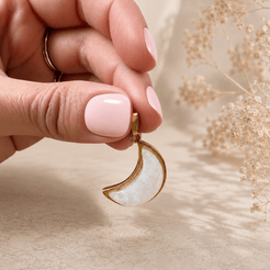 moonstone crescent charm 