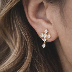 paved cross stud earrings 