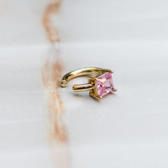 THE ROSE CUFF - Pink Gemstone Ear Cuff