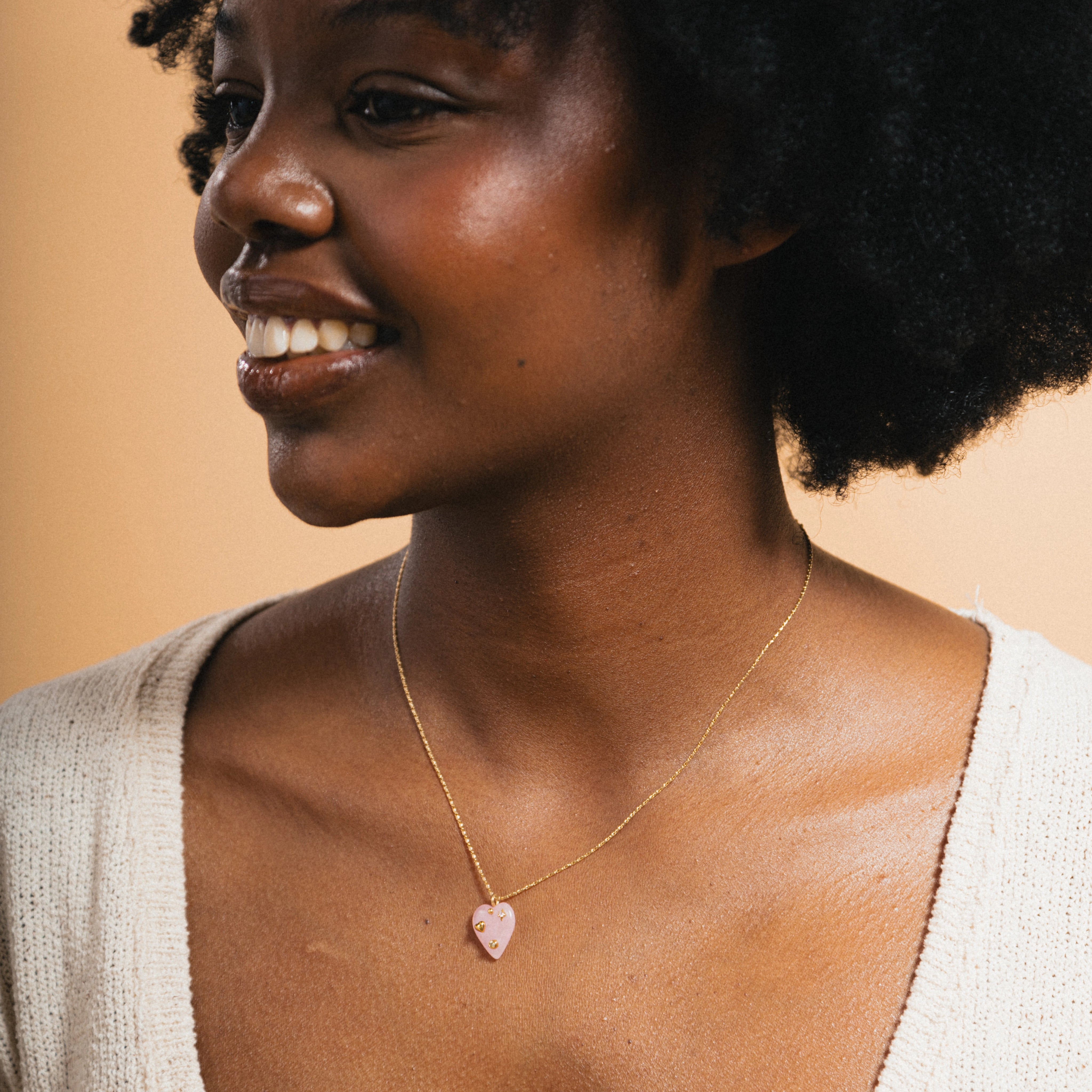 pink gemstone necklace 