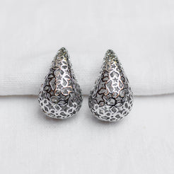 silver teardrop earrings with star detail 