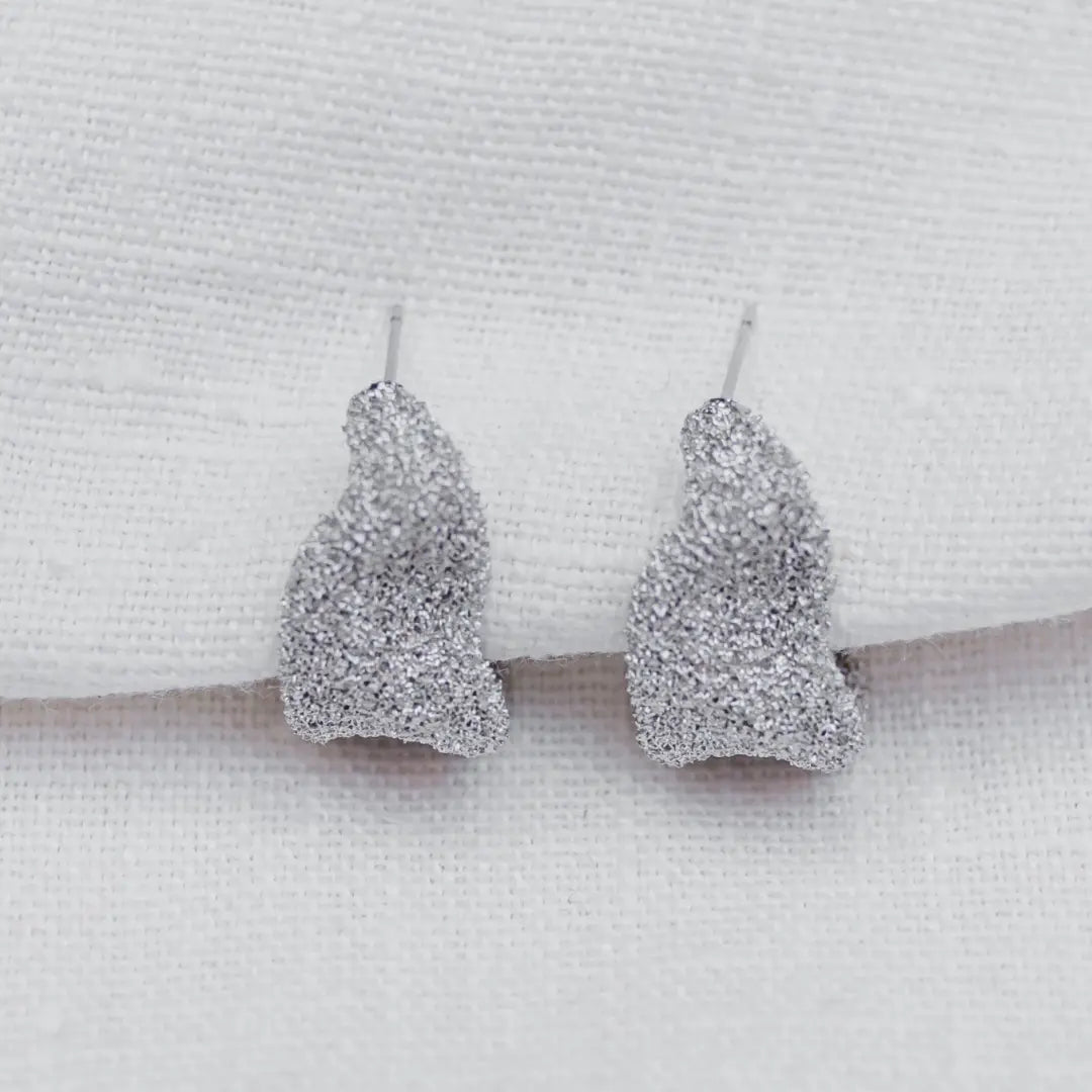 silver textured drop earrings 