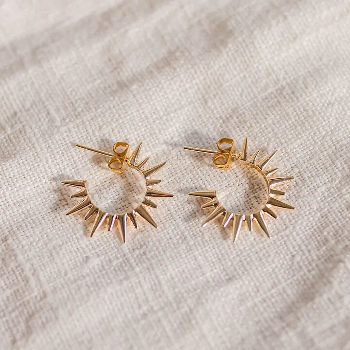 Gold spikey hoops