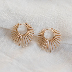 gold spikey sun hoops