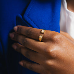 star and moon gold ring 