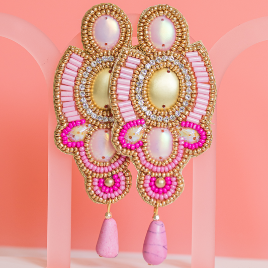 THE JASMINE -  Beaded Boho Statement Earrings