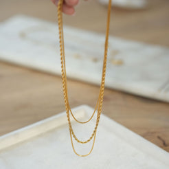 triple layer gold necklace 